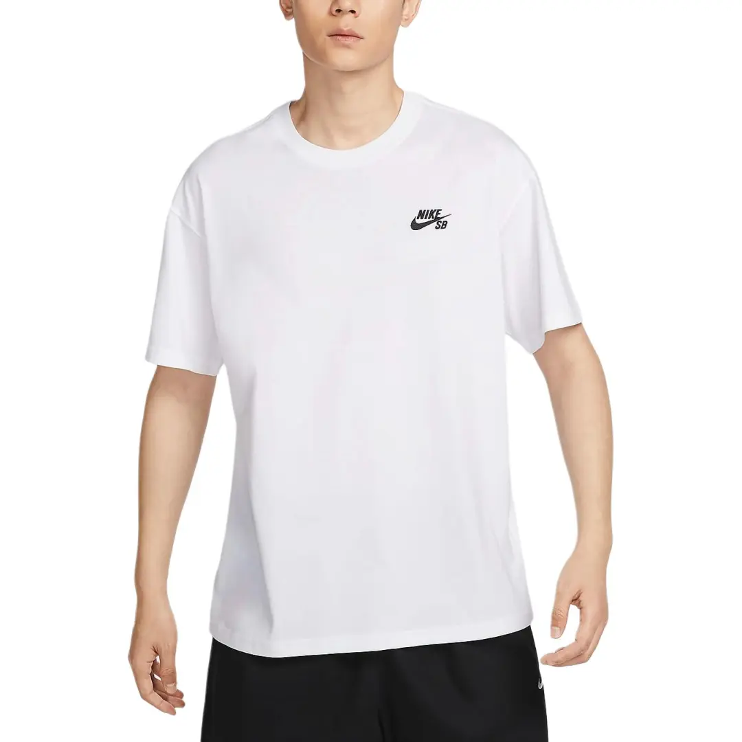 Nike SB T Shirts Men's White Crew Neck Moderate Straight Fit