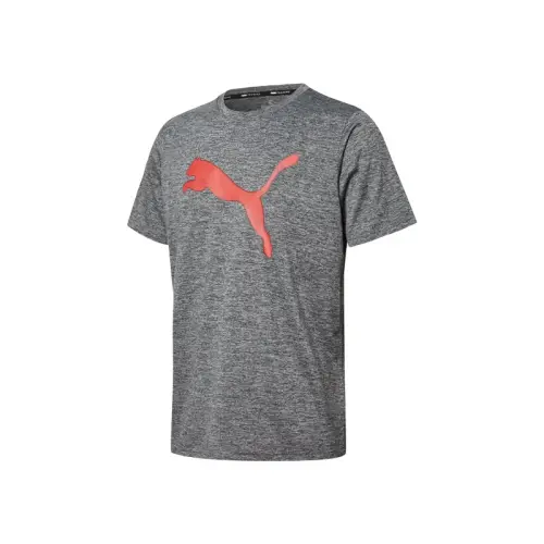PUMA T Shirts Men's Black Crew Neck Moderate