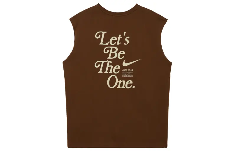 Nike T Shirts Men's Cocoa Crew Neck Moderate Straight Fit