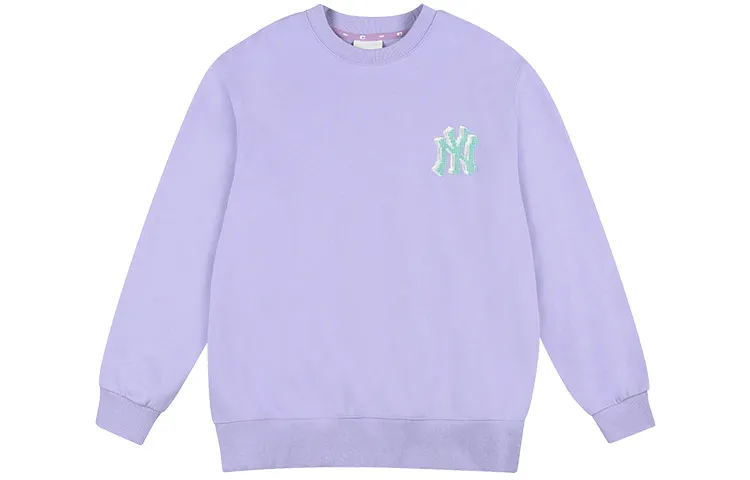 MLB New York Yankees Sweatshirts Unisex Purple Crew Neck Moderate Regular