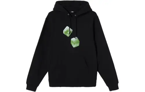 Stussy Dice Collection Sweatshirts Men's Black Hooded Moderate Regular