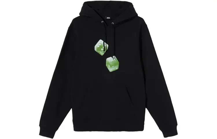 Stussy Dice Collection Sweatshirts Men's Black Hooded Moderate Regular