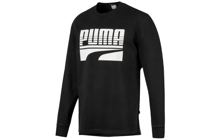 PUMA Sweatshirts Men's Black Crew Neck Moderate Regular