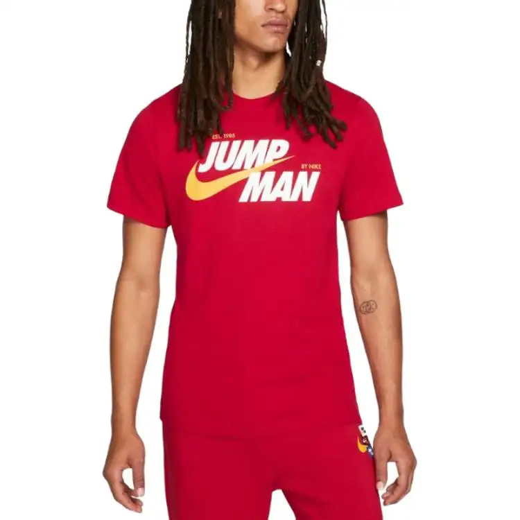 Jordan Apparel T Shirts Men's Red Crew Neck