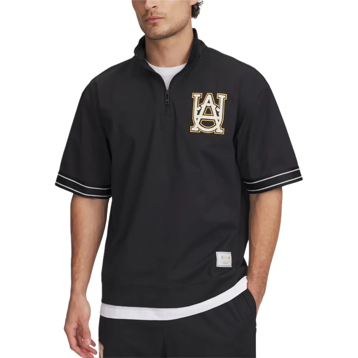 Under Armour T Shirt Men's Black/Noble Gold/Gemstone Color