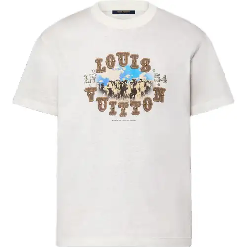 LOUIS VUITTON Graphic Cotton And Linen Blend T Shirt