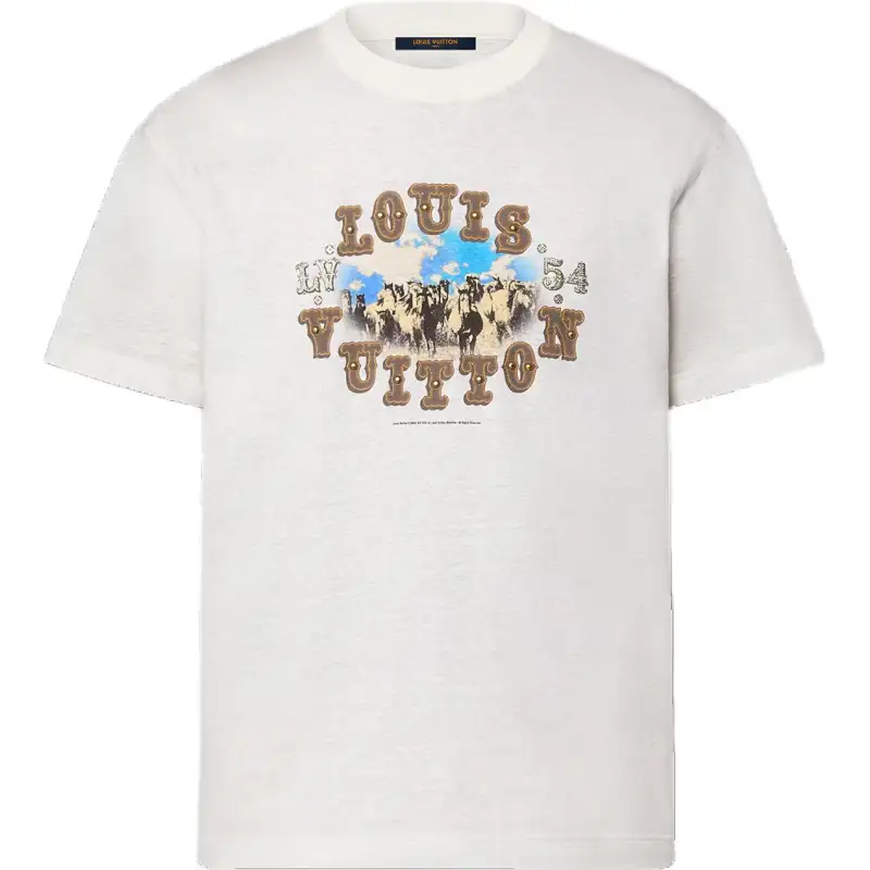 LOUIS VUITTON Graphic Cotton And Linen Blend T Shirt