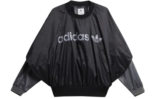 Adidas Originals X HUMAN MADE Sweatshirts Men's Black Crew Neck Moderate Mock Two Piece