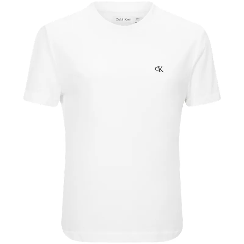 Calvin Klein T-Shirts Unisex 540-White Crew Neck Moderate Straight Fit