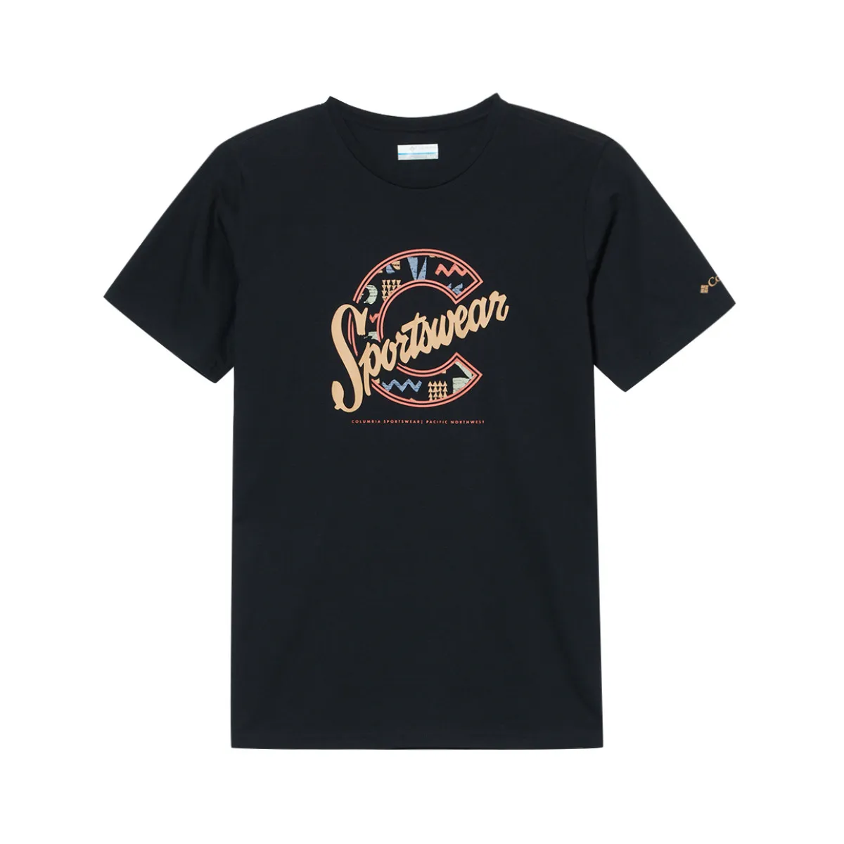 Columbia T-Shirts Men's Black-002 Crew Neck Moderate