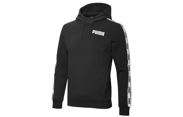 PUMA Sweatshirts Men's Black Hooded Moderate Regular