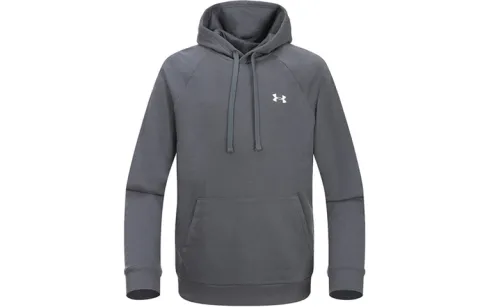 Under Armour Rival Sweatshirts Men's Gray Hooded Moderate Straight Fit