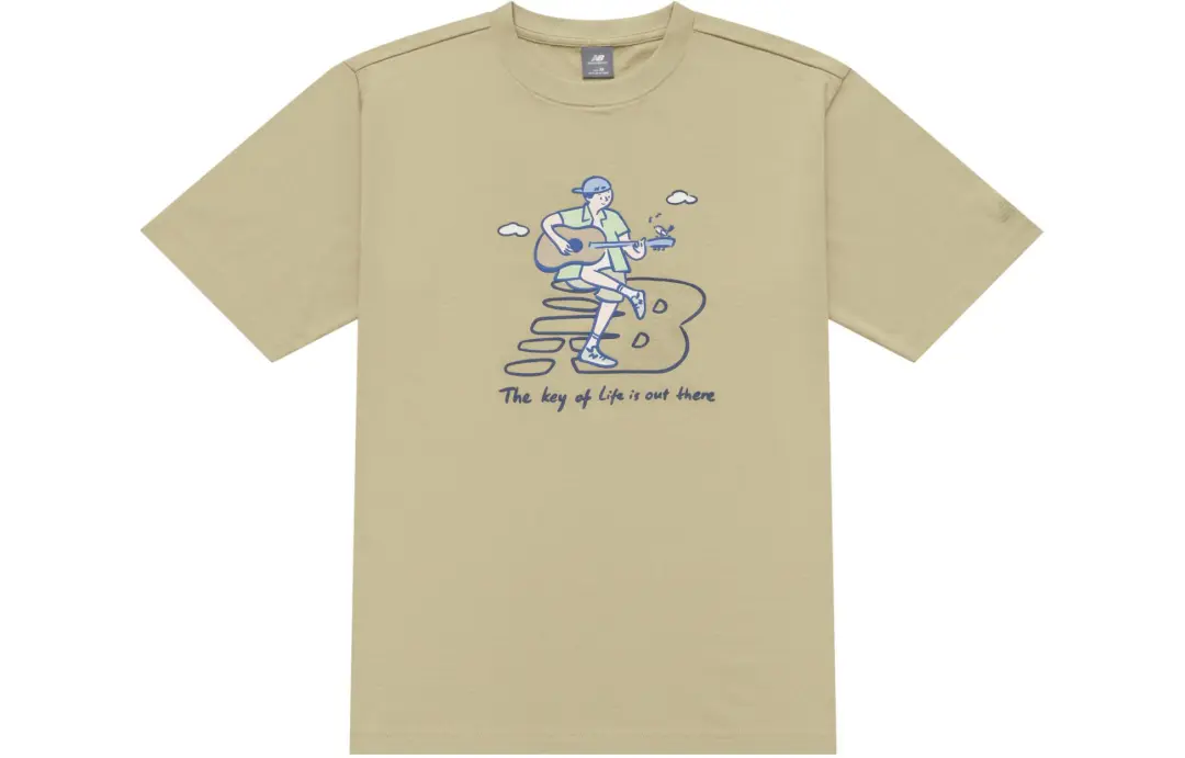 New Balance x PK SHEJISHILIANMINGKUAN Attraction Lifestyle Illustration Collection T Shirt Unisex Khaki