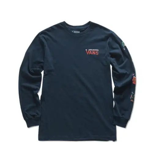 Vans T Shirts Men's Marine Blue Crew Neck Moderate Straight Fit