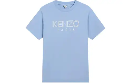 KENZO T Shirts Men's Sky Blue Crew Neck Moderate Straight Fit