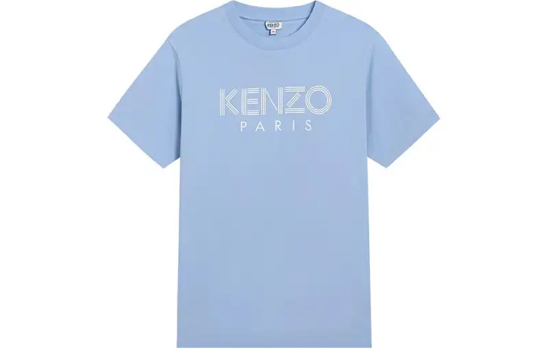 KENZO T Shirts Men's Sky Blue Crew Neck Moderate Straight Fit
