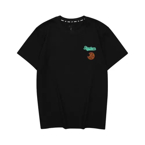 Skechers T Shirts Unisex Black Crew Neck Moderate Straight Fit