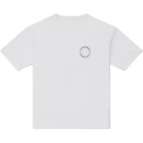 Converse T Shirts Men's White Crew Neck Moderate Straight Fit