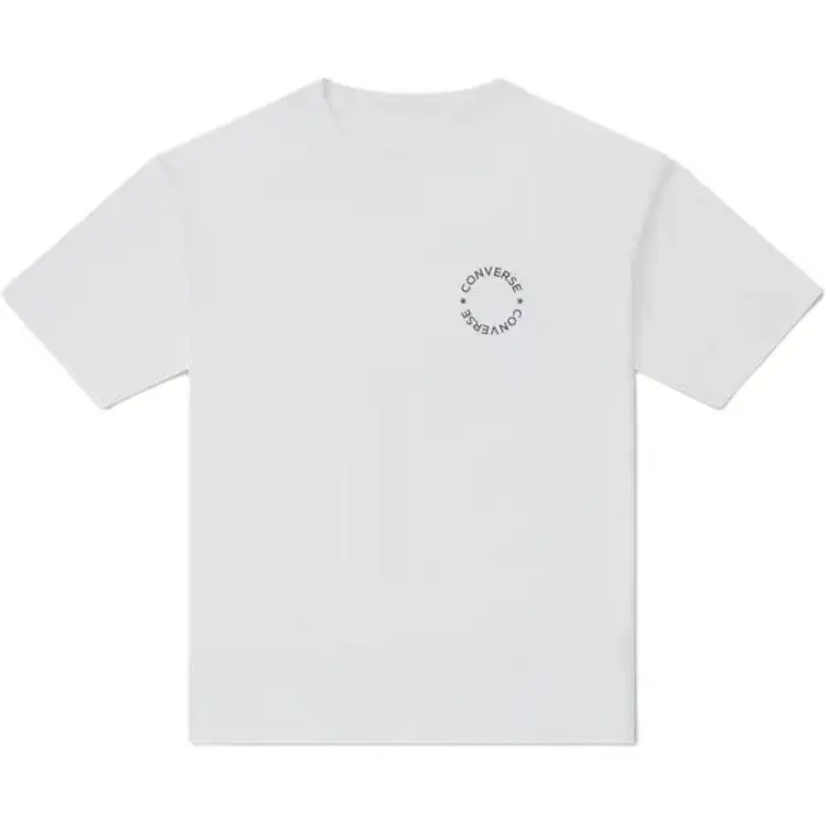 Converse T Shirts Men's White Crew Neck Moderate Straight Fit