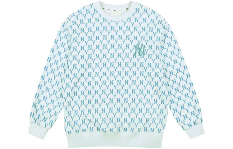 MLB Monogram Sweatshirts Unisex Blue Crew Neck Moderate