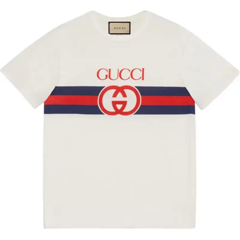 GUCCI T Shirts Men's White Crew Neck Moderate Straight Fit