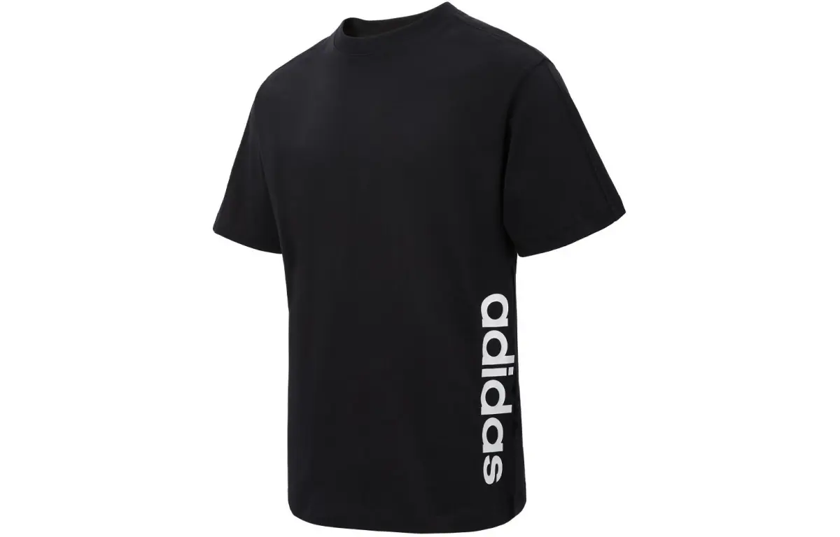 Adidas T-Shirts Unisex Black Crew Neck Moderate Straight Fit