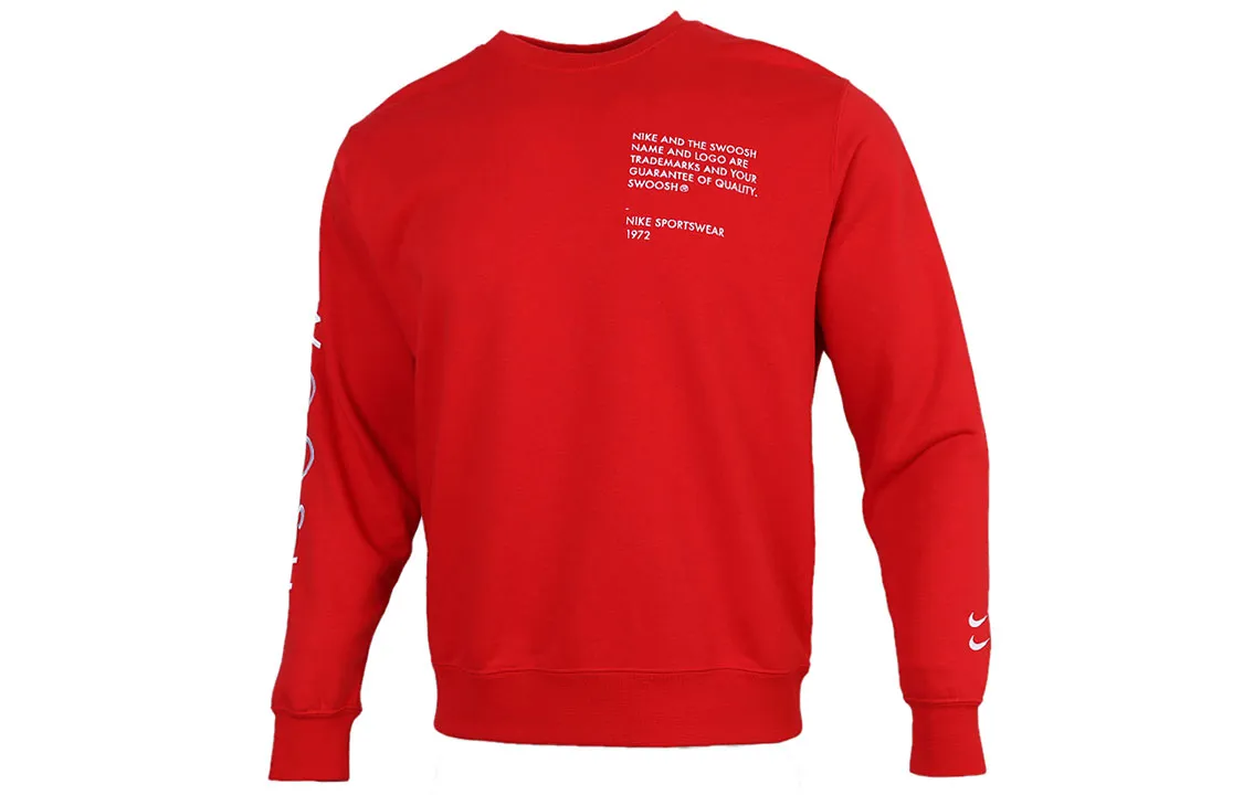 Nike Sweatshirts Men's University Red Crew Neck Moderate Regular