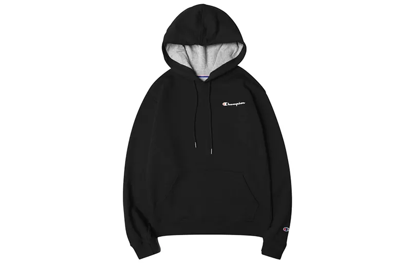 Champion Sweatshirts Unisex Black Hooded Thickened Heavyweight