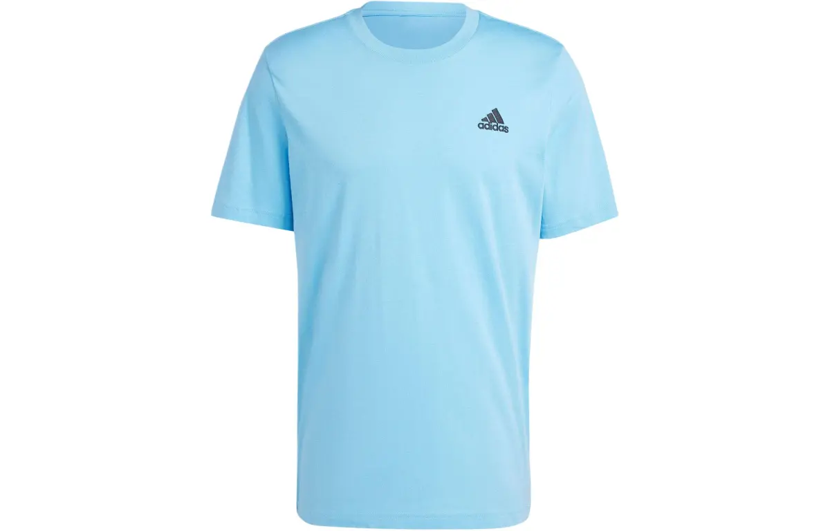 Adidas T-Shirts Men's Blue Crew Neck Moderate Straight Fit
