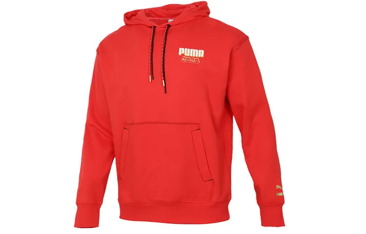 PUMA Sweatshirts Men's Red Hooded Moderate Regular