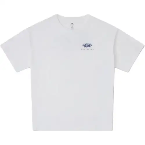 Converse T Shirts Men's White Crew Neck Moderate Straight Fit