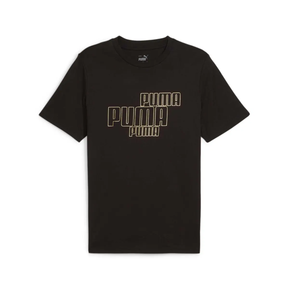 PUMA T-Shirts Men's Black-01 Crew Neck Moderate