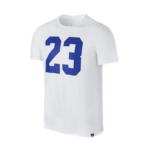 Jordan T Shirts Men's White Crew Neck Moderate Straight Fit