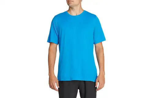 Asics Short Sleeve Hthr Tech Top T Shirt Men's Blue
