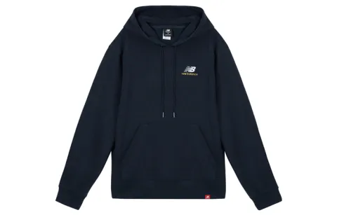 New Balance Sweatshirts Unisex Navy Blue Hooded Moderate Straight Fit