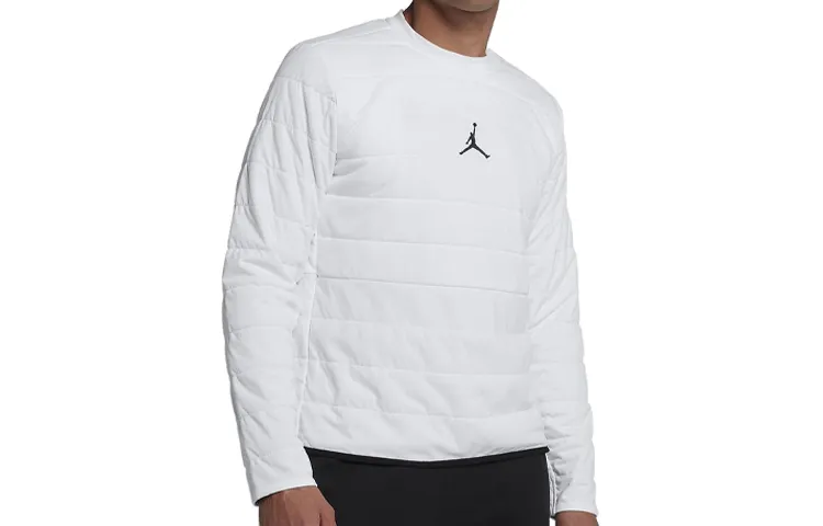 Jordan Sweatshirts Men's White Crew Neck Moderate Straight Fit