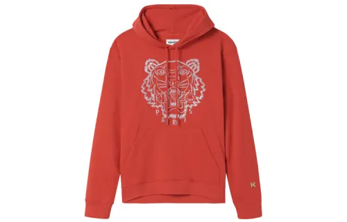 KENZO Sweatshirts Men's China Red Hooded Moderate Regular