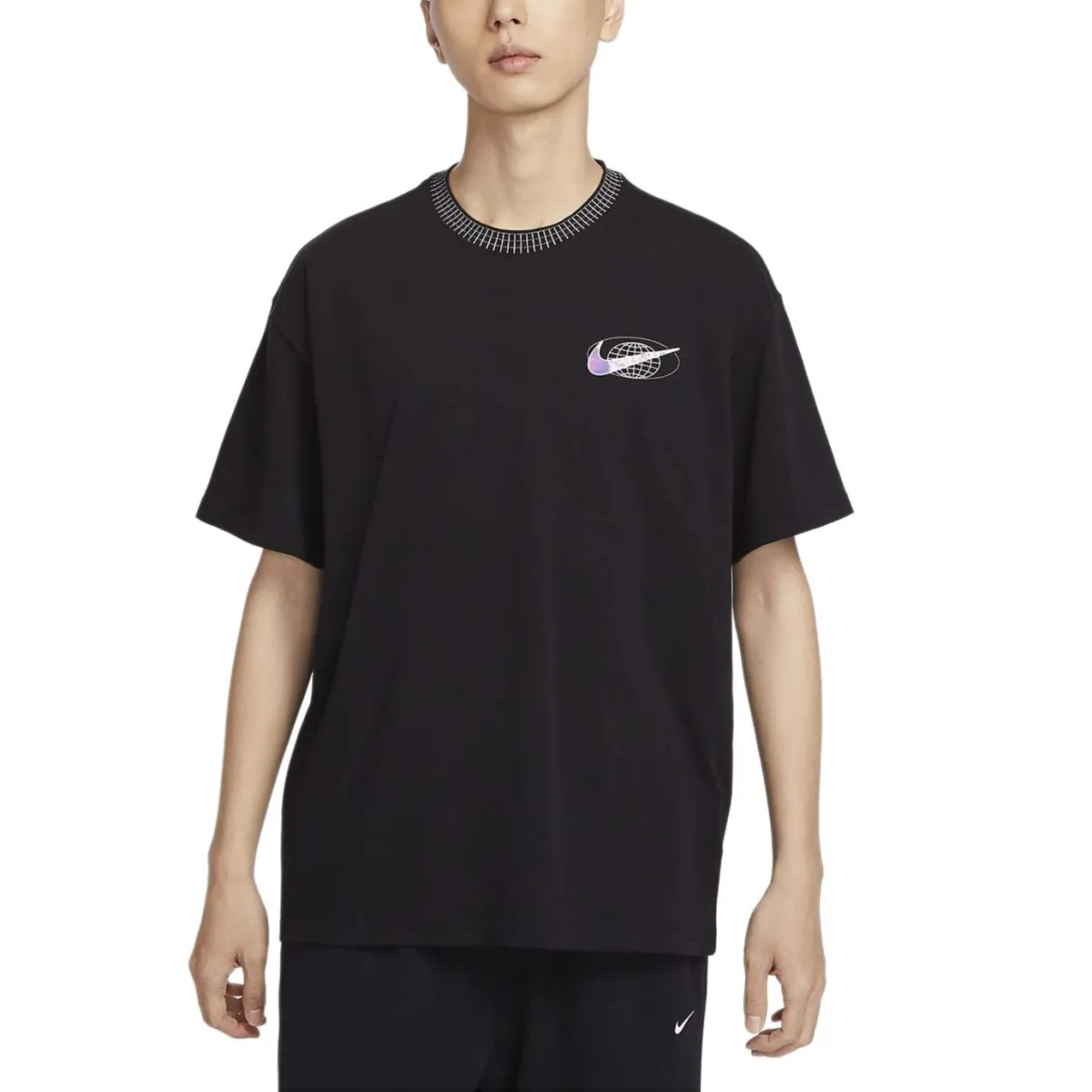 Nike T-Shirts Men's Black Crew Neck Moderate