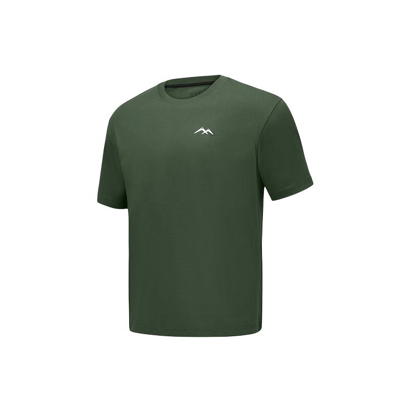 Skechers Skechers, quick dry breathable green short sleeve T-shirt with a round collar for men and women