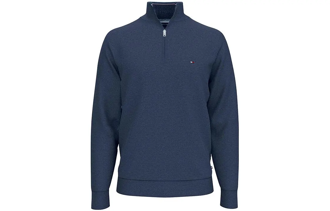 Tommy Hilfiger Sweatshirts Men's Navy Blue Stand Collar Moderate Regular