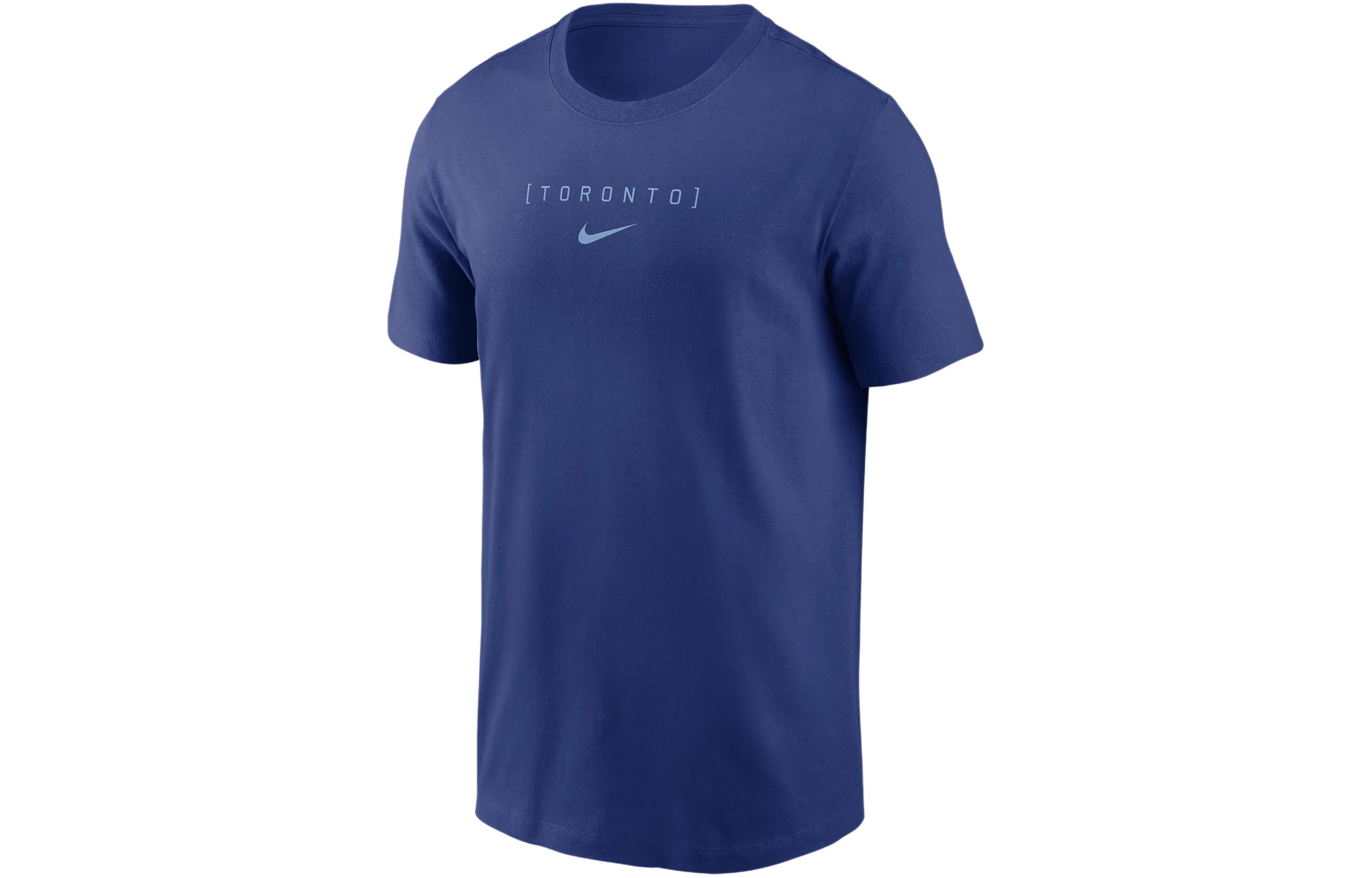 Nike X MLB joint model Toronto Blue Jays Large Logo Back Stack letter print animal pattern comfortable round neck short-sleeved T-shirt Toronto Blue Jays Men's Royal Blue