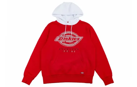 Dickies Sweatshirts Unisex Red Hooded Moderate Regular