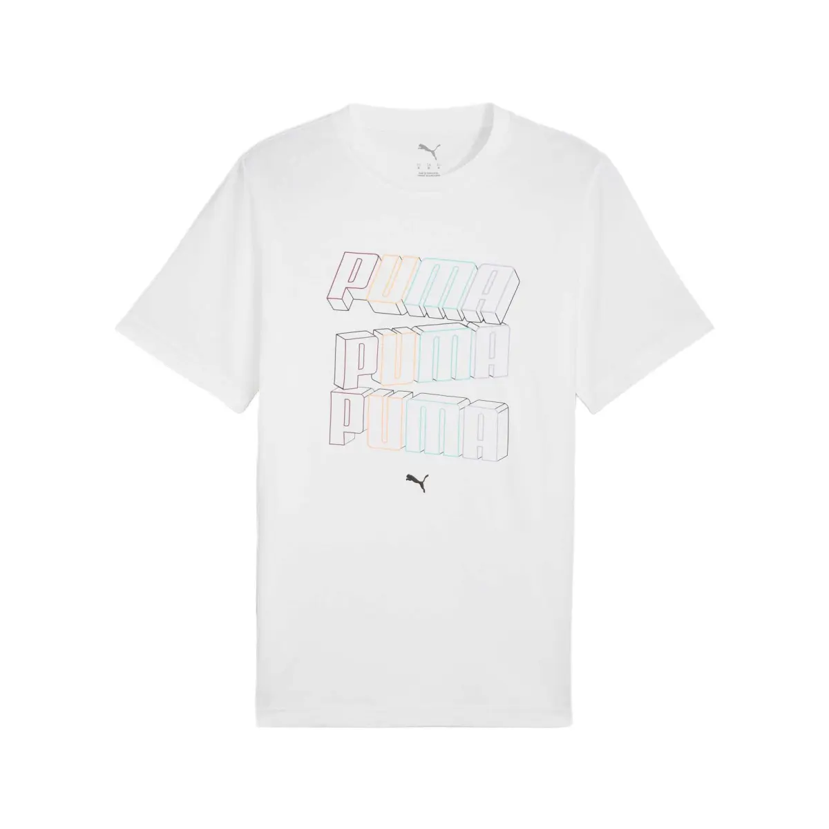 PUMA T-Shirts Men's White Crew Neck Moderate