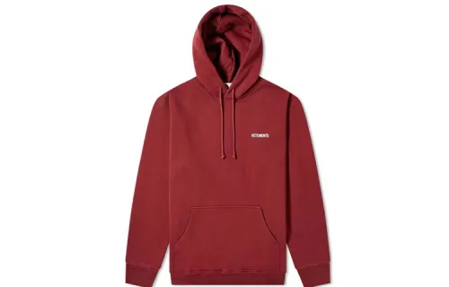 Vetements Sweatshirts Unisex Maroon Hooded Moderate Regular