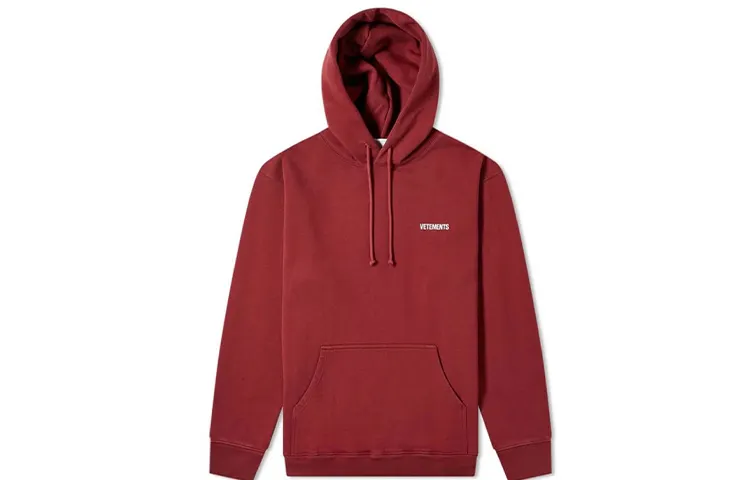 Vetements Sweatshirts Unisex Maroon Hooded Moderate Regular