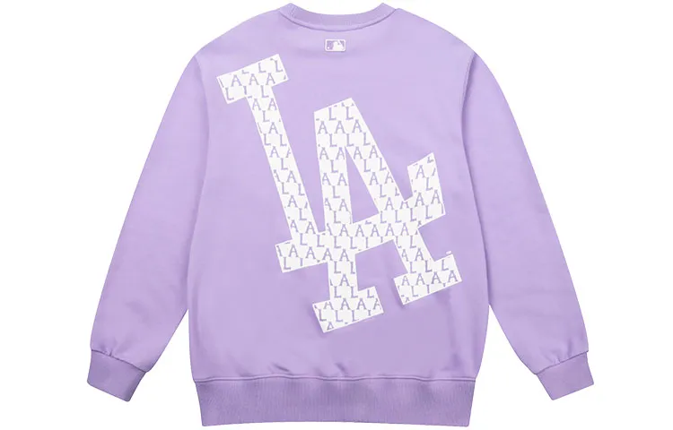 MLB Monogram Sweatshirts Unisex Purple Crew Neck Moderate