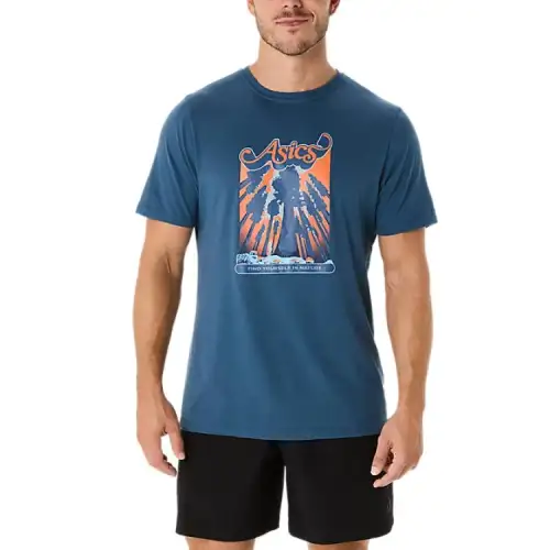 Asics T Shirt Unisex Vintage Indigo