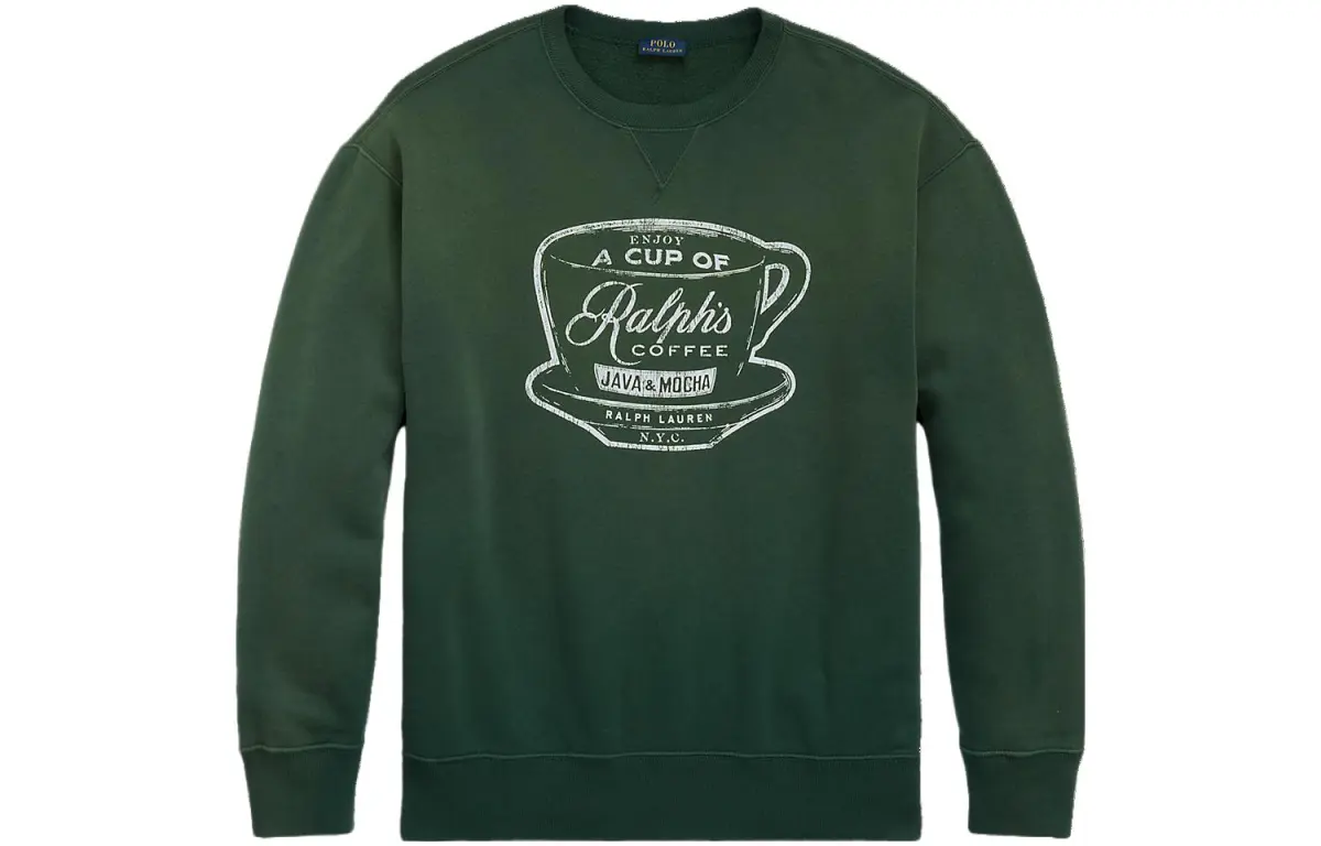 Polo Ralph Lauren Sweatshirts Men's Green Crew Neck Moderate Regular