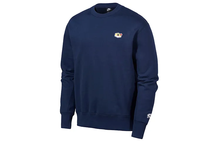 Nike Sweatshirts Men's Deep Navy Blue Crew Neck Moderate Regular