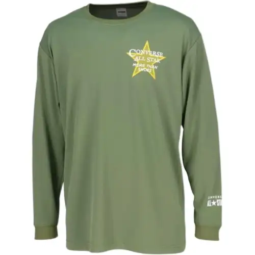 Converse T Shirts Unisex Green Crew Neck Moderate